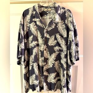 Tommy Bahama 100% Silk Hawaiian Shirt, men’s XL, Palm Leaf print